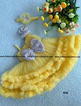 Load image into Gallery viewer, BT716 Yellow Ruffle Party wear Frock for Birthday or Parties
