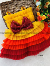 Load image into Gallery viewer, BT1240 Sunset Theme Multicolour Birthday Party wear Frock
