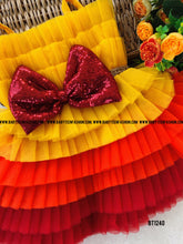 Load image into Gallery viewer, BT1240 Sunset Theme Multicolour Birthday Party wear Frock
