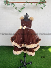 Load image into Gallery viewer, BT1241 Double Ruffle Pearl Embellished Frock
