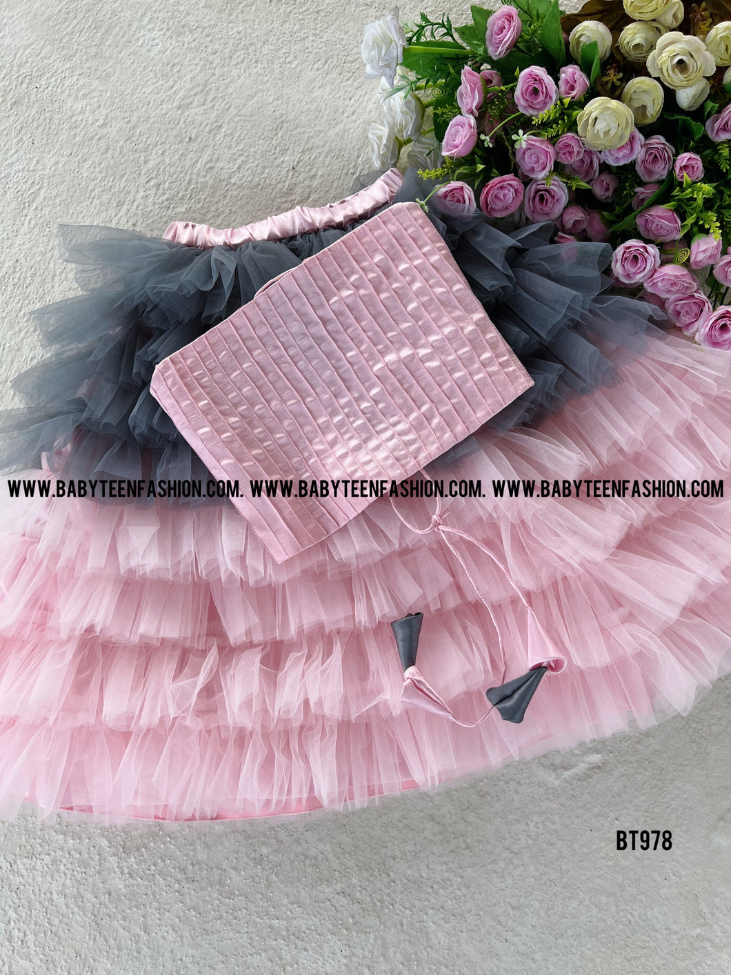 BT978 Semi Party wear Croptop Skirt