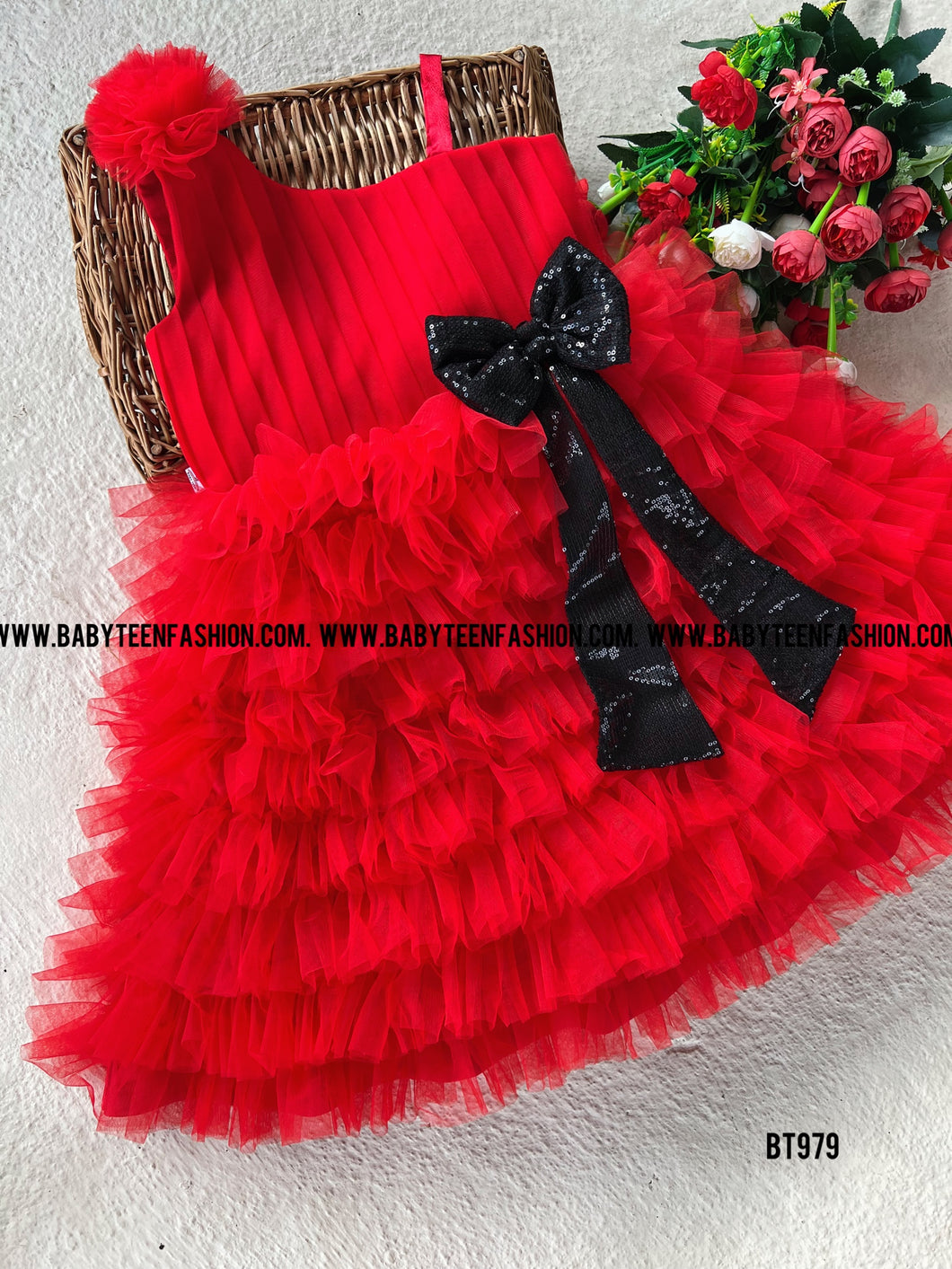 BT979 Scarlet Charisma Dress - A Vivid Embrace of Celebration