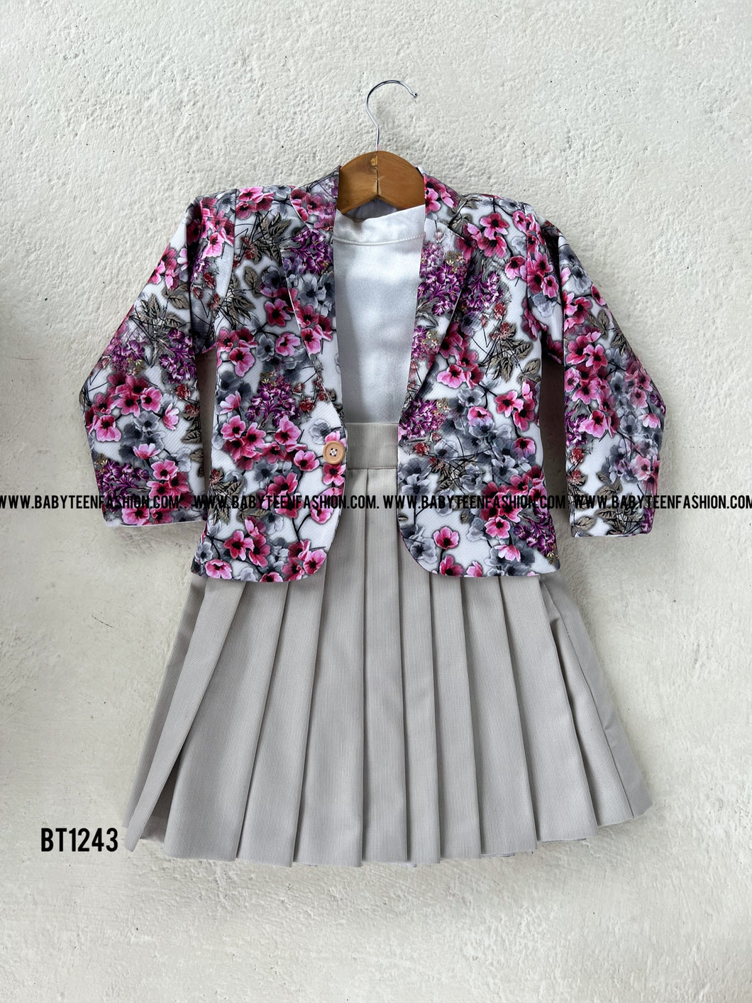 BT1243 Partywear Blazer Skirt and Inner for Girls