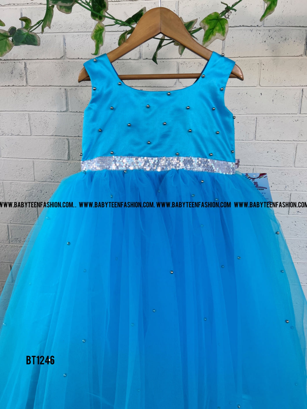 BT1246 Pearl Embellish Semi Party wear Frock