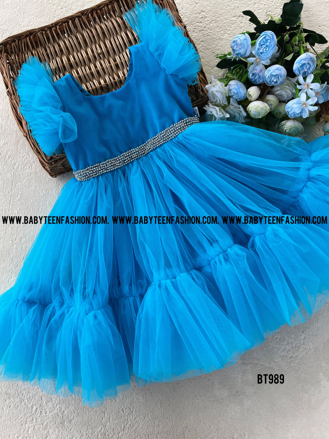 BT989 Elegant Semi Partywear Frock