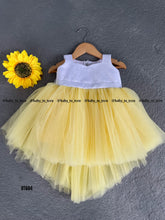 Load image into Gallery viewer, BT604 Elegant High Low Party Wear Frock in White and Yellow Combination
