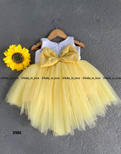 Load image into Gallery viewer, BT604 Elegant High Low Party Wear Frock in White and Yellow Combination
