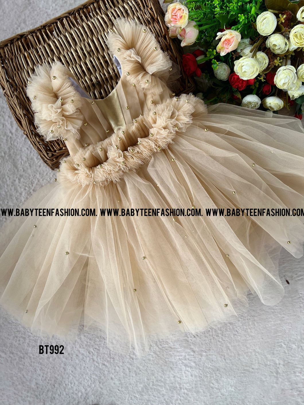 BT992 Pearl Semi Party Wear Frock