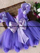 Load image into Gallery viewer, BT995 Puff Sleeves Lavender Semi Party wear Frock
