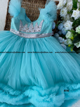 Load image into Gallery viewer, BT743 Aqua Princess Ruffle Gown - Every Twirl a Royal Moment!&quot;
