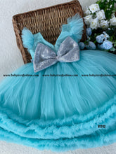 Load image into Gallery viewer, BT743 Aqua Princess Ruffle Gown - Every Twirl a Royal Moment!&quot;
