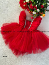 Load image into Gallery viewer, BT745 Single Color High Low Party Wear Frock with lace Highlight
