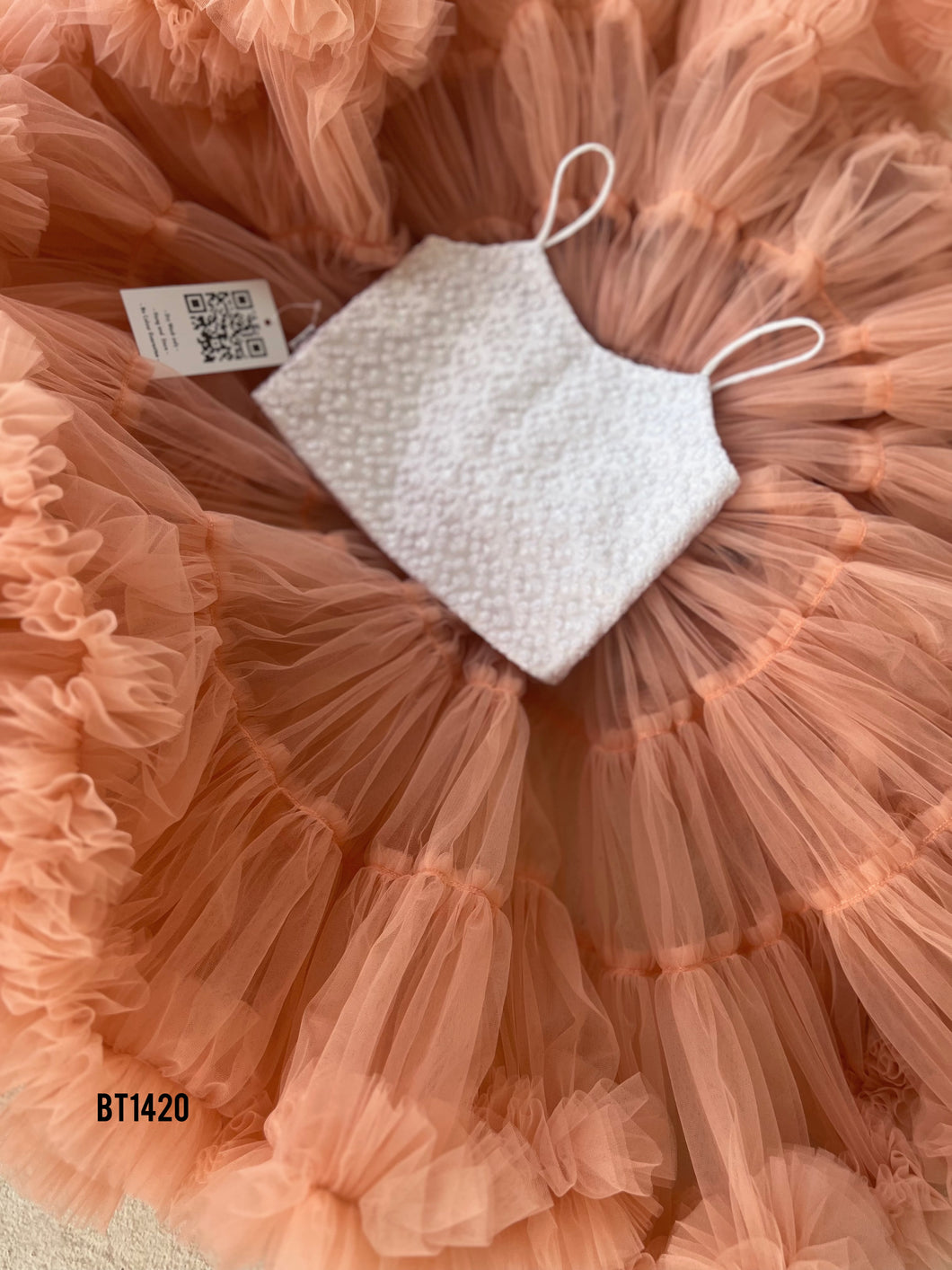 BT1420 Extra Ruffle Skirt Crop Top for baby Girls