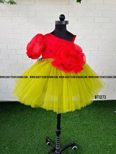Load image into Gallery viewer, BT1273 One Side Shoulder Flower Frock
