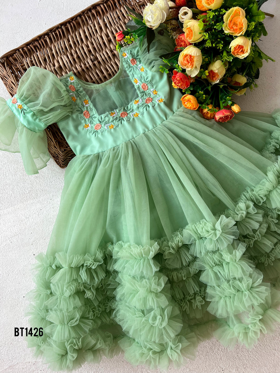 BT1426 Pastal Green Party wear Gown