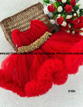 Load image into Gallery viewer, BT1004 Red Double Ruffle Partywear Frock
