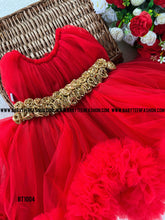 Load image into Gallery viewer, BT1004 Red Double Ruffle Partywear Frock
