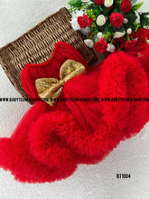 Load image into Gallery viewer, BT1004 Red Double Ruffle Partywear Frock

