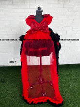 Load image into Gallery viewer, BT1279 Black Red Retro Party wear Frock for Birthday Baby
