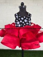 Load image into Gallery viewer, BT1280 Black white Polka with Red Retro Frock
