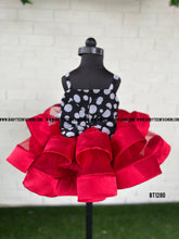 Load image into Gallery viewer, BT1280 Black white Polka with Red Retro Frock
