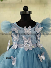 Load image into Gallery viewer, BT1283 Butterfly Theme Pompoms Partywear Frock
