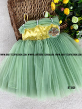 Load image into Gallery viewer, BT1009 Fluffy Green Birthday Frock with Straps and Pearl Highlights
