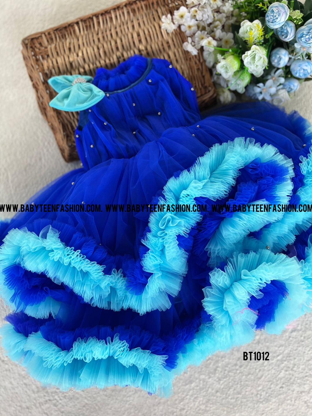 BT1012 Halter Neck Ruffle Party Wear Frock