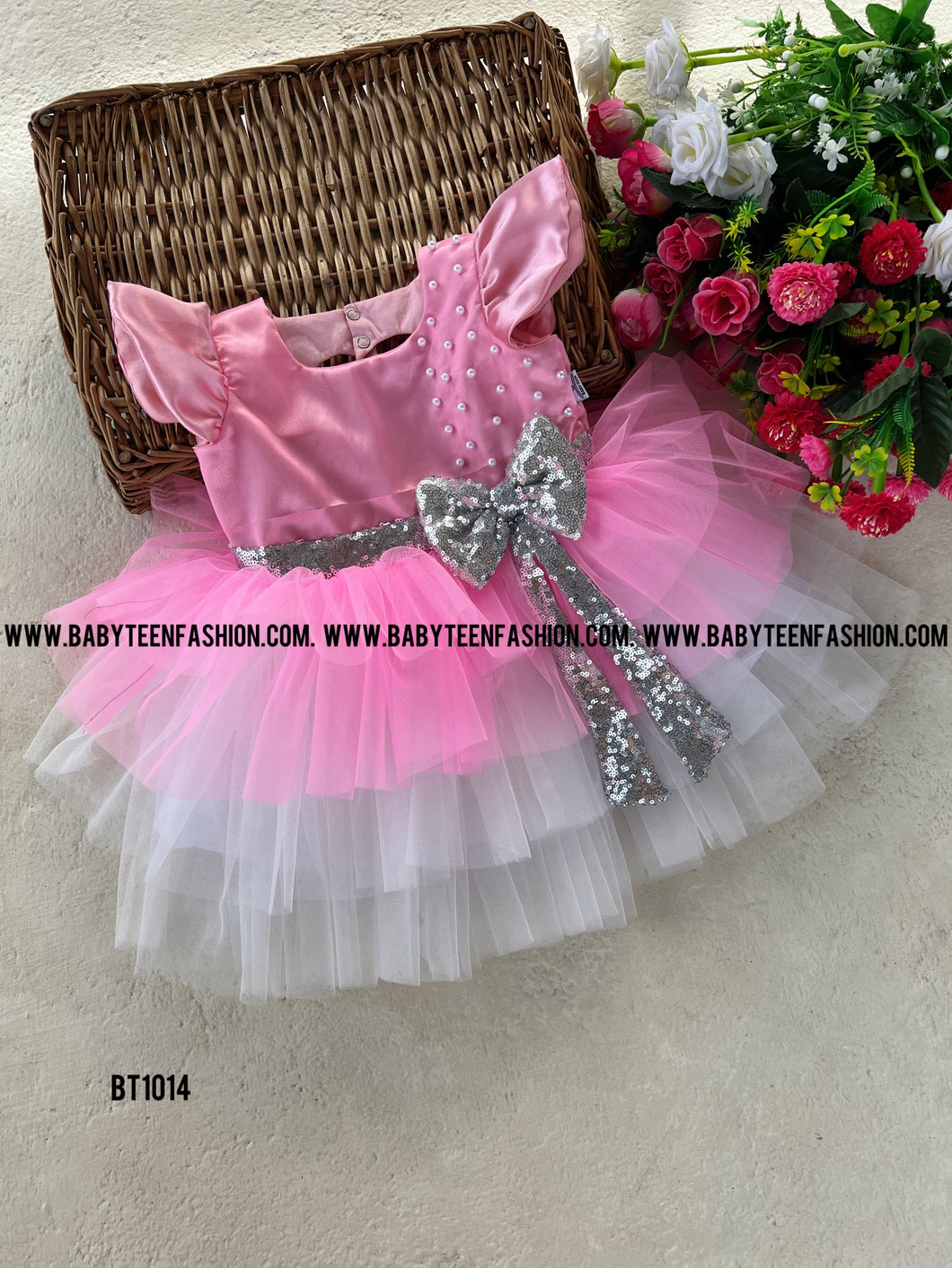 BT1014  Party Wear Frock With Heart Shape Opening on Back