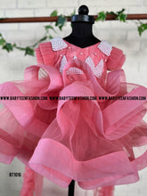 Load image into Gallery viewer, BT1016 Bouncy Party Wear Frock Pearl Embellishment and Long Back Trail
