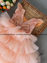 Load image into Gallery viewer, BT772 Peachy Keen Sparkle: Festive Frock for Tiny Trendsetters
