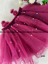 Load image into Gallery viewer, BT1030 Party Wear Frock with Pearl Embellishment and Handmade Flowers
