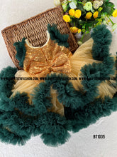 Load image into Gallery viewer, BT1035 Double Ruffles Birthday Frock with Flower
