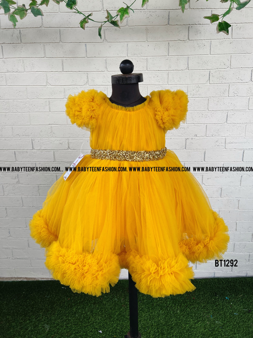 BT1292 Yellow Ruffles Frock