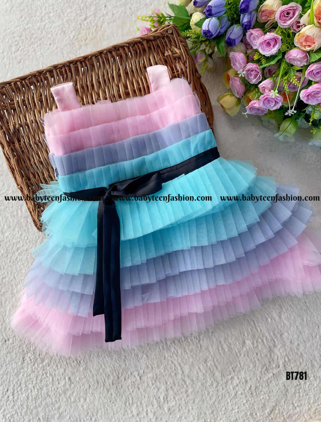 BT781 Pastal Shades Party wear Frock