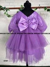 Load image into Gallery viewer, BT1047 Lavender Multi Layered Frock with Sleeves and Back Bow Highlight
