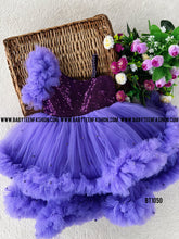 Load image into Gallery viewer, BT1050 Sequins Double Ruffle Birthday  Frock

