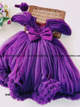 Load image into Gallery viewer, BT738 Regal Purple Festivity Frocks - Winter Party Elegance
