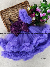 Load image into Gallery viewer, BT1050 Sequins Double Ruffle Birthday  Frock
