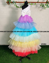 Load image into Gallery viewer, BT1052 Premium Birthday Frock with Long Unicorn Color Detachable Princess Trail
