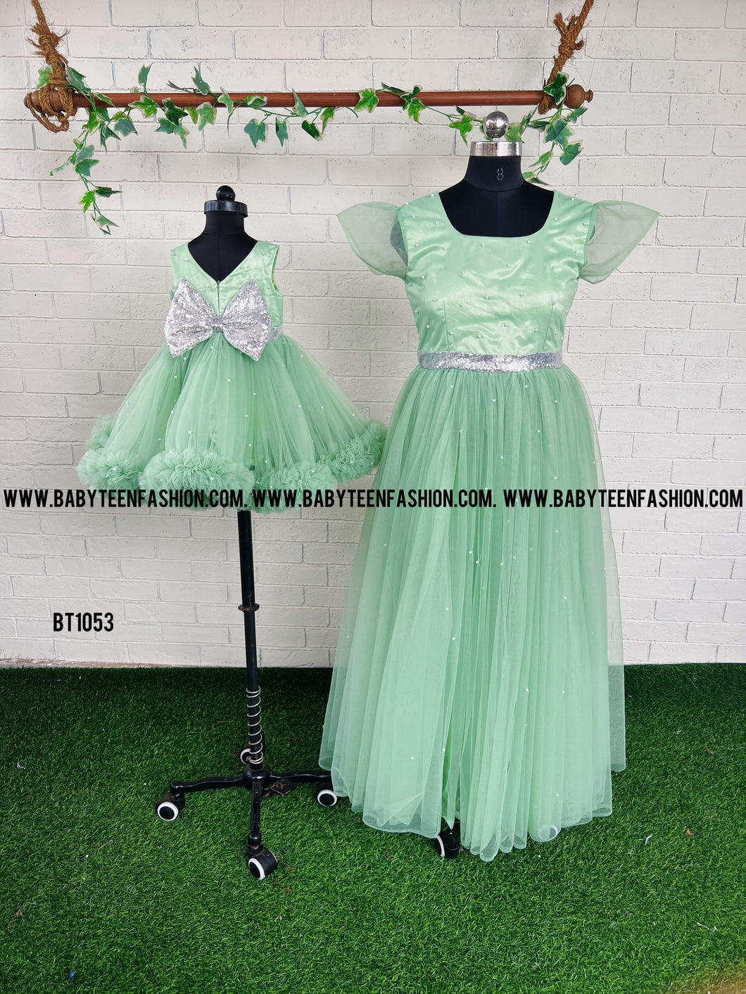 BT1053M  Pastel Green Mom Gown
