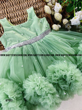 Load image into Gallery viewer, BT1053 Pista Green Color Ruffled Partywear Frock
