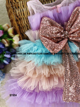 Load image into Gallery viewer, BT1054 Mermaid Theme Multicolor Birthday Frock
