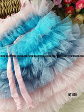Load image into Gallery viewer, BT1059 Sleeveless Party wear Frock in Shades Of Blue and Pink
