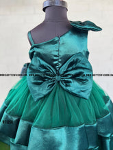 Load image into Gallery viewer, BT1258 Green Single shoulder Frock
