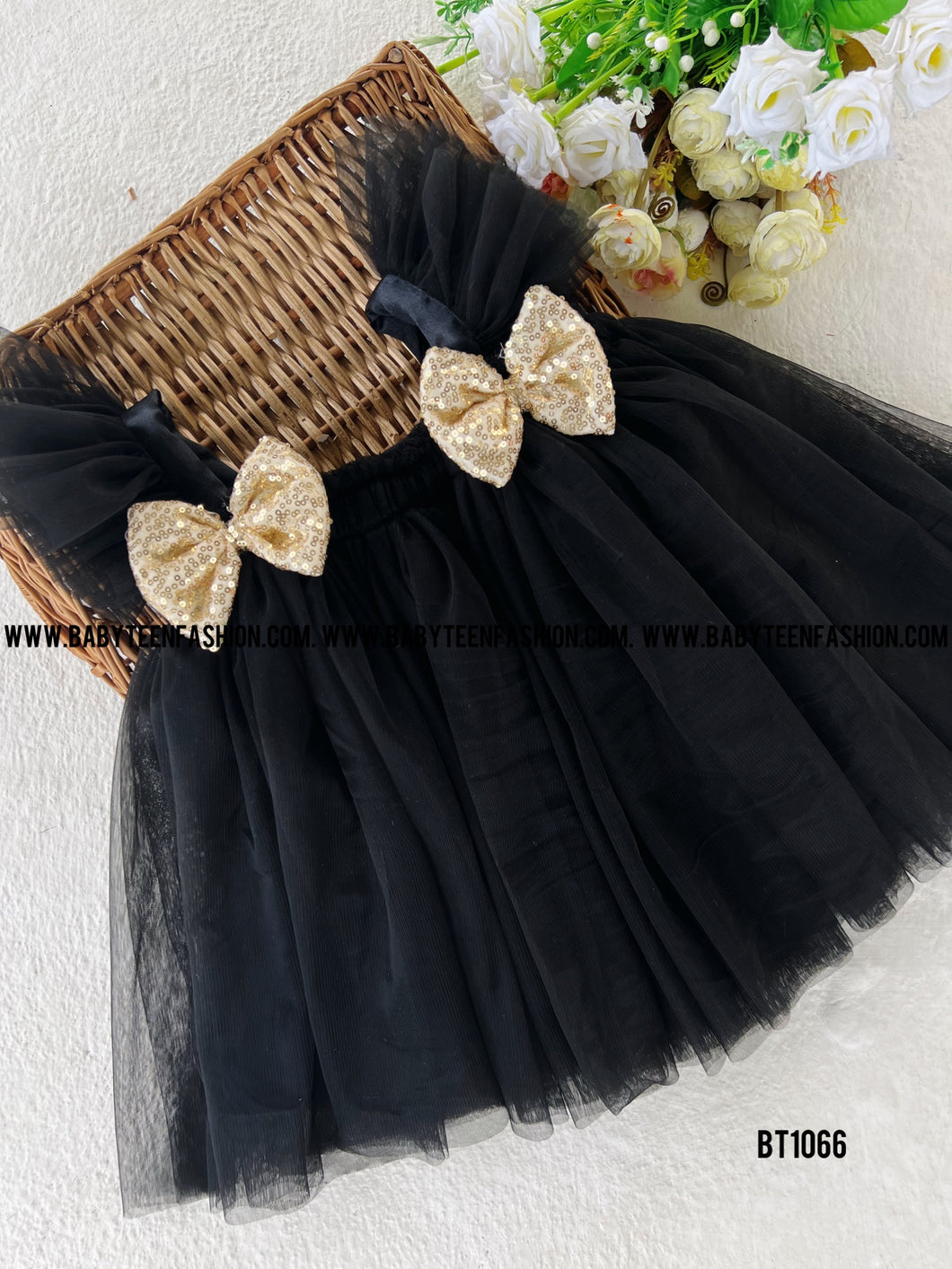 BT1066 Midnight Glitz Bow Dress – A Touch of Glamour