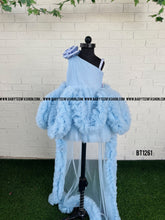 Load image into Gallery viewer, BT1261 pastel Blue long Trail Frock
