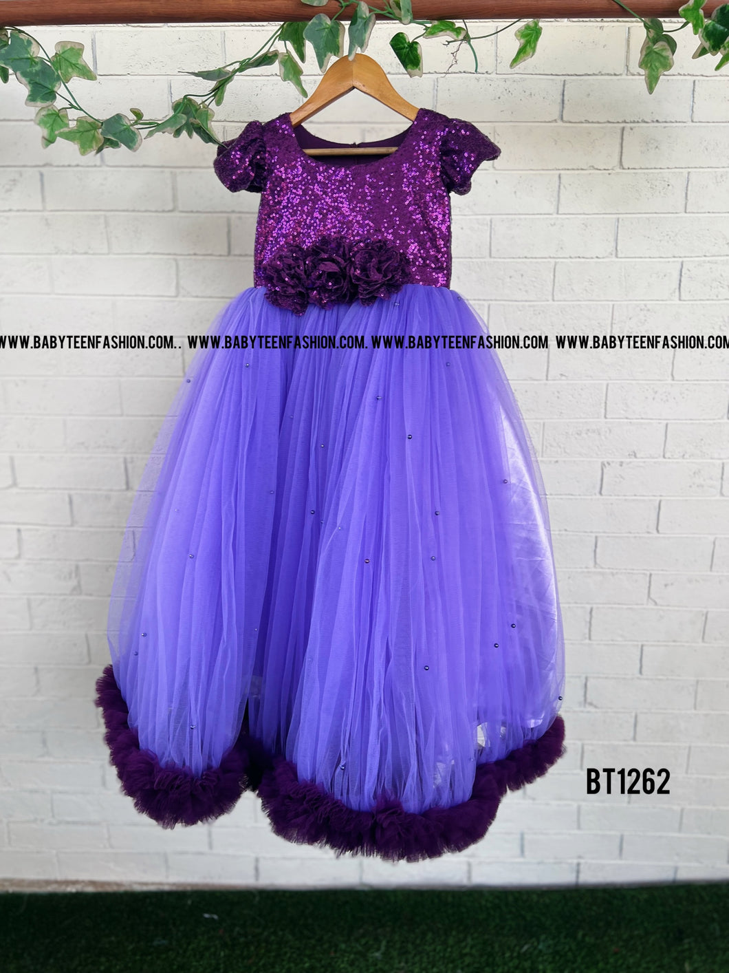 BT1262 Amethyst Sparkle Party Gown - A Touch of Twilight Elegance