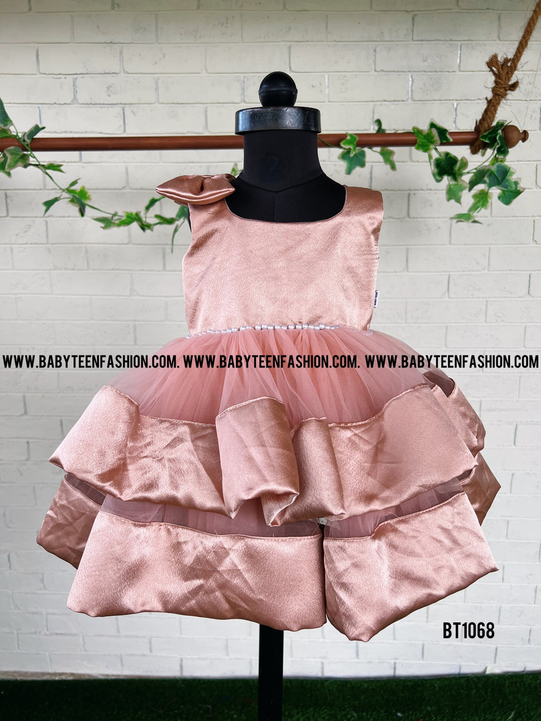 BT1068 Rosegold Peplum Frock