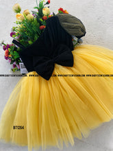 Load image into Gallery viewer, BT1264 One Shoulder Party Wear in Black and Yellow Retro Duo
